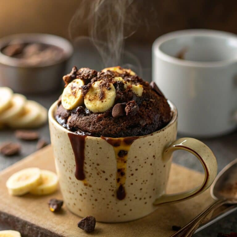 Banana Chocolate Mug Cake That’s Ready in Minutes (and Totally Satisfying) 6 banana chocolate mug cake with ice cream