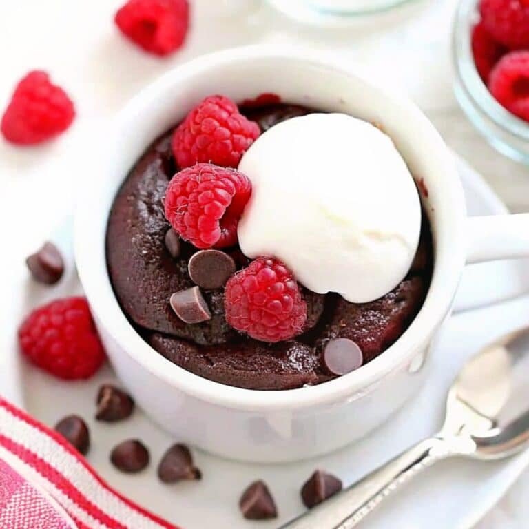 Brownie in a Mug with Brownie Mix – Easy 2-Minute Dessert 5 Served brownie in a mug with brownie mix