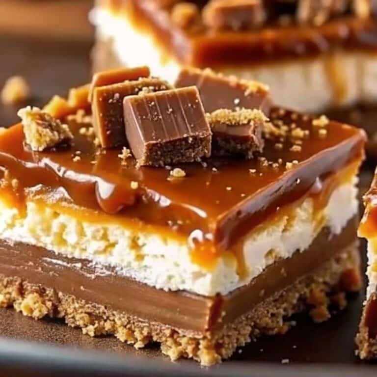 Butterfinger Caramel Cheesecake Bars – Easy Candy Crunch Dessert 6 Served butterfinger caramel cheesecake bar