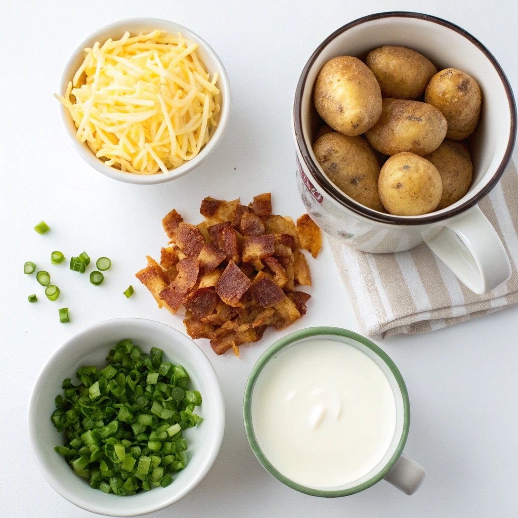 Loaded Baked Potato Soup in a Mug: Easy, Creamy Microwave Recipe 7 Ingredients for microwave potato soup in a mug