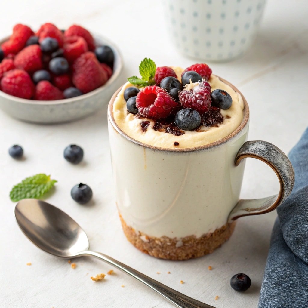 Protein Cheesecake No Bake: Quick, Creamy, and High-Protein 7 served protein cheesecake no bake in a mug