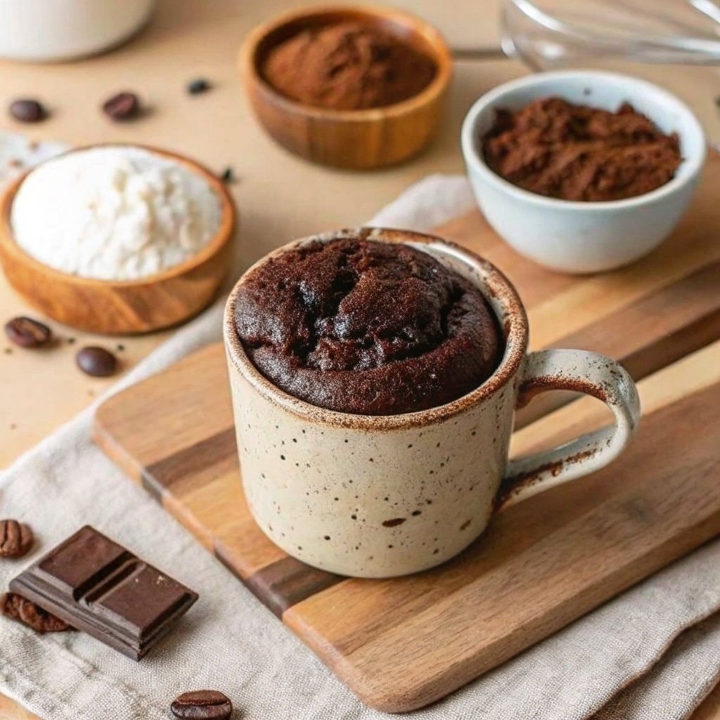 High-Protein Mug Cake Recipe That’s Quick, Delicious & Nutritious 7 Served high-protein mug cake on breakfast table